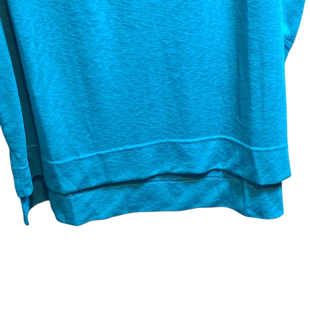 NWT MonoB Oversized Casual Top Sz L Teal Slight High-Low Athleisure - Picture 2 of 6